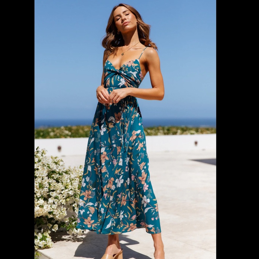 NWT Lady Like You Midi Dress Teal